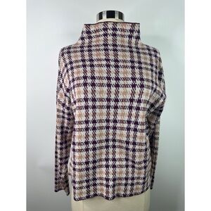 Ann Taylor Factory Plaid Turtleneck Sweater